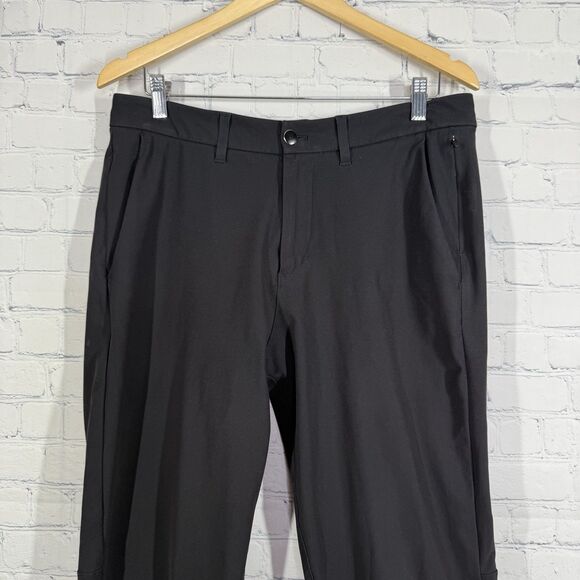 Lululemon ABC Commission Pant Slim Men Size 32x31 Black Stretch Chino Preppy - Picture 11 of 16